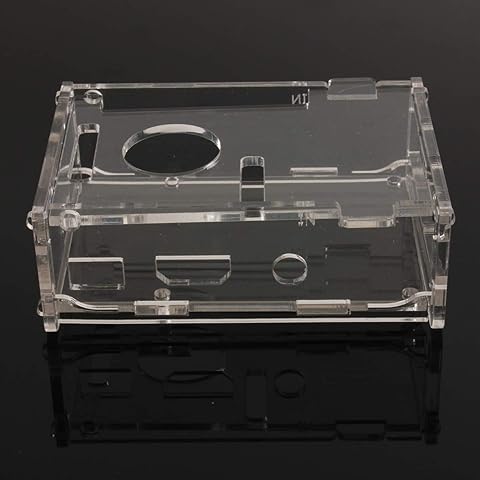 ILS - Carcasa de acrílico transparente + 2 kits de disipador de calor para Raspberry Pi B+