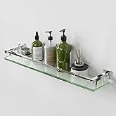 Alise Bathroom Shelf Wall Mounted, Polished Chrome Large Capacity Glass Shelf for Bathroom, 24 inch