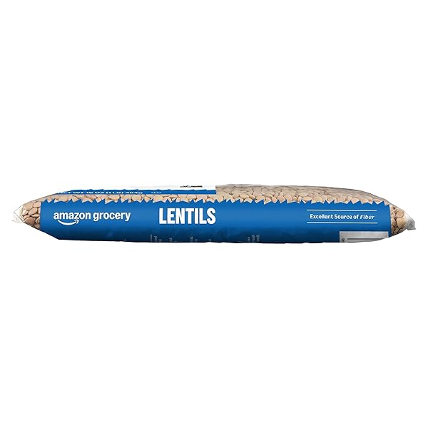AMAZON GROCERY, LENTILS, NON GMO, EXCELLENT SOURCE OF FIBER, 16 OZ