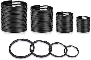 ZoloAJay 40 Pack Black Key Ring Keychain Assorted in 4 Sizes Metal Round Split Key Chains Rings for Home Car Dog Tag Office Lanyards Keys Attachment