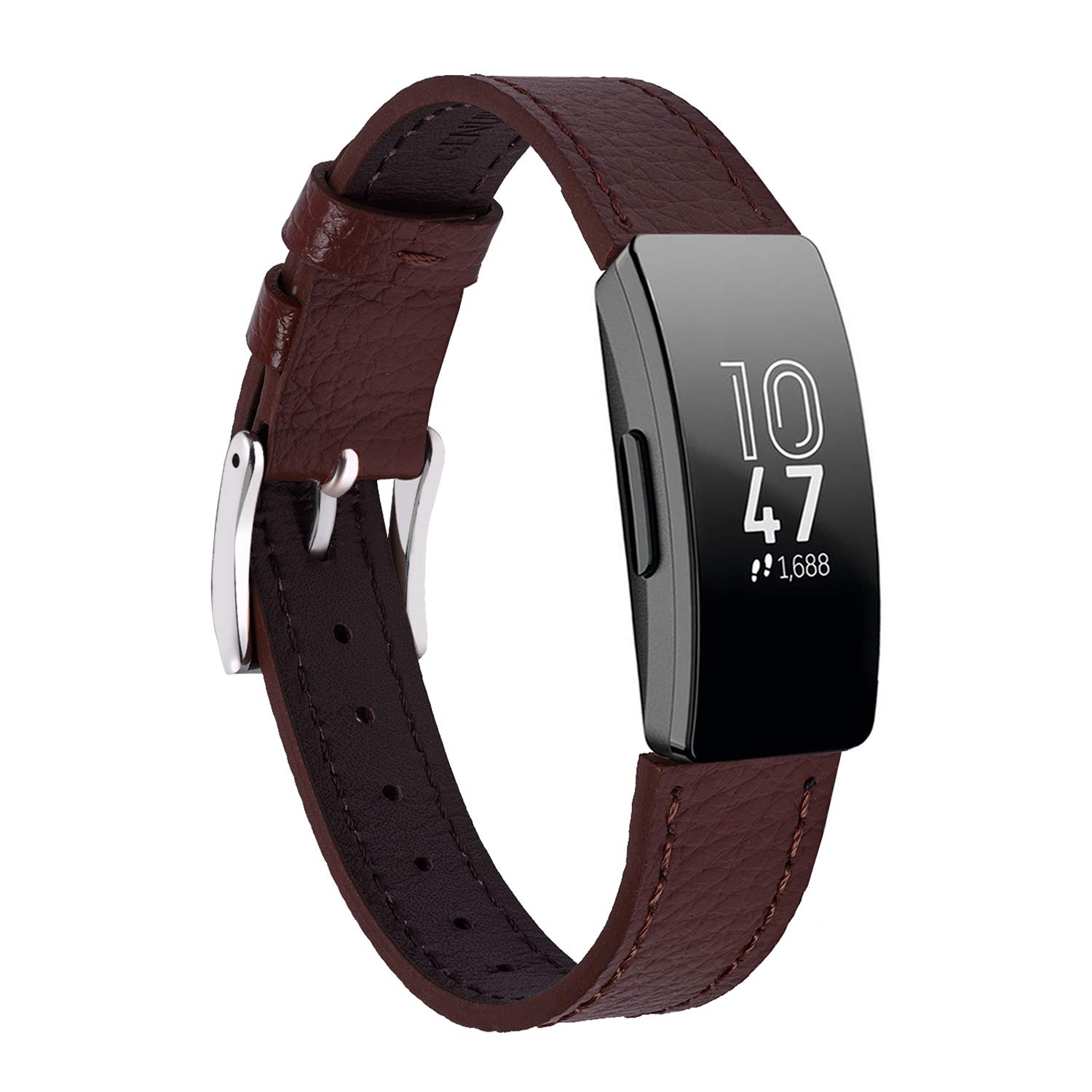 Nigaee Unisex-Adults Genuine Leather Classic Replacement Bands for Fitbit Inspire HR Fitness Trackers Multicolor