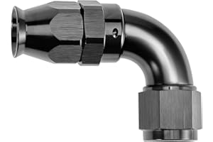 EVIL ENERGY 10AN 90 Degree PTFE One Piece Full Flow End Hose Fitting Aluminum Black