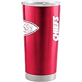 Team Fan Apparel NFL 20oz Gameday Stainless Steel Tumbler, Insulated For Hot & Cold, Slider Lid, On-The-Go Travel, Officially Licensed (Kansas City Chiefs - Red)