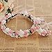 Meiliy Bridal Flower Garland Crown Flower Headband Hair Wreath Halo with Flower Wrist Corsage for Wedding Festivals (PINK)