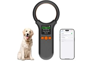 MINDPET-MED Pet Microchip Scanner Bluetooth, Animal Microchip Tag Reader Scanner, Three Ways to Connect,Upgrade TFT Large Screen, Store 500 Labels, Support to View History, Delete Records
