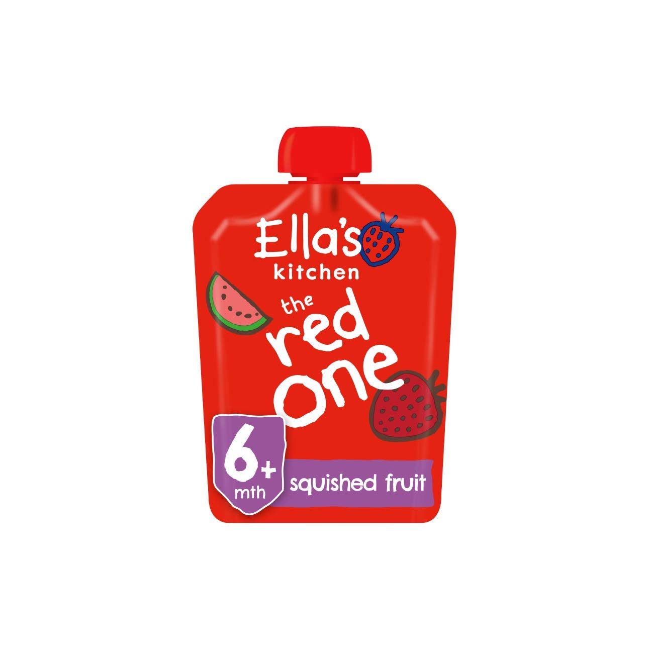 Ella's Kitchen Organic The Red One Smoothie, 6+ Months Baby Food, 90g Pouch (Pack of 24)