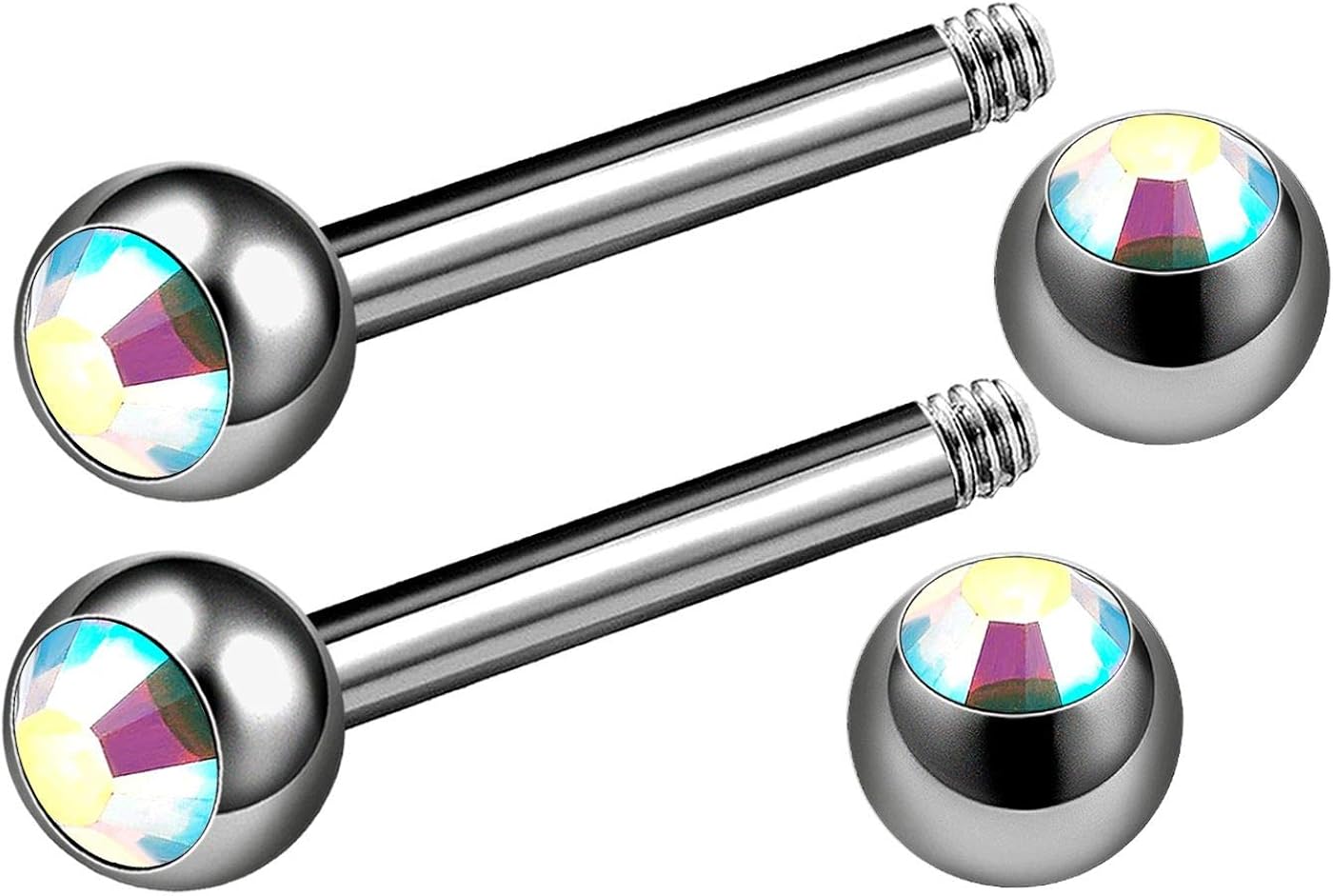 2pcs Barbell arete titanio G23 16 G Helix Cartílago de la