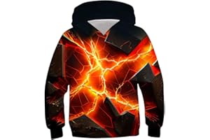 Kinberr Boys Girls 3D Cool Pullover Hoodies Novelty Hooded Sweatshirt Long Sleeve Hoody with Big Pocket 6-16 Years