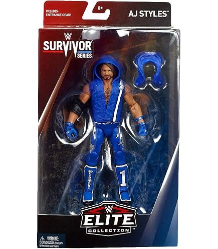 WWE Elite Collection Actionfigur AJ Styles – Ca. 15 Cm, Mit True FX Detail Und Beweglichen Gelenken