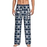 Men's Plaid Pajama Pants Custom Name Number Comfy Drawstring Pajama Lounge Sleep Pants with Pockets