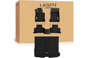 LASFIT Floor Mats & Cargo Mat for Mercedes Benz GLC 2023-2025(Not for Coupe), GLC300/ GLC300e/ GLC43 AMG, All Weather TPE Car Mats, 1st & 2nd Row & Trunk Mat Set,Black