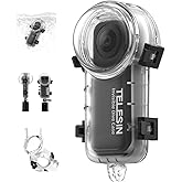 TELESIN Insta 360 X4 Invisible Dive Case, 50m/164ft Waterproof Case Protective Underwater Diving Housing Shell for Insta 360 X4 with Bracket Accessories
