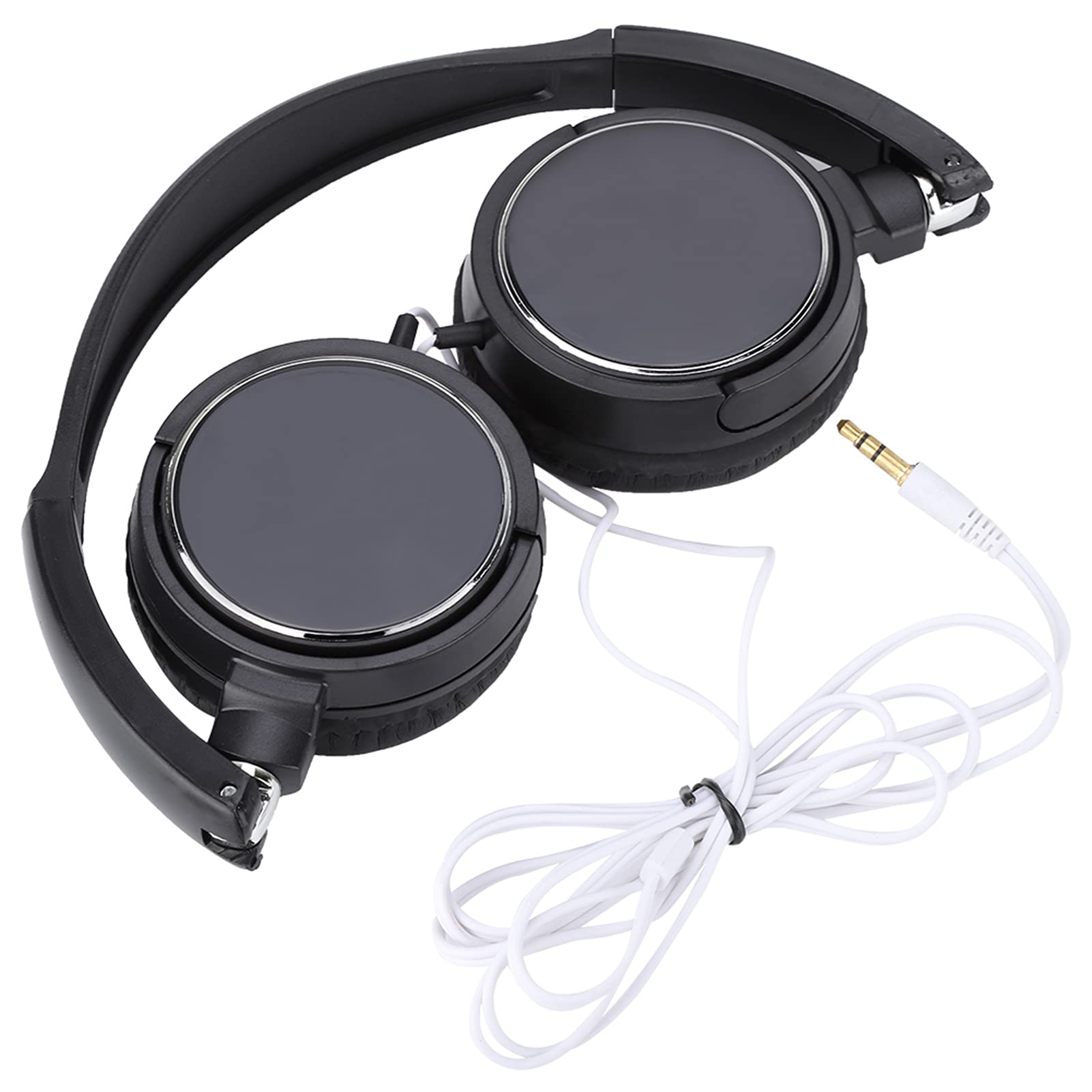 Akozon Headphones Wired over Ear Adult, Stereo HiFi Music Headphone Foldable Compact Wired Headset