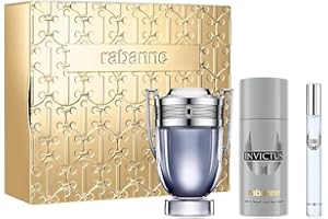 Paco Rabanne Invictus 3-Piece Gift Set for Men, (3.4 Oz Eau De Toilette Spray + 5.0 Oz Deodorant spray + 0.33 Oz Travel Spray)