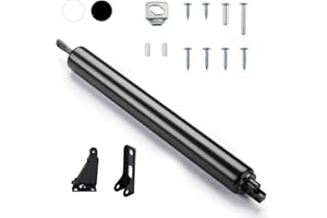 MAXXGEEK Screen and Storm Door Closer Kit, Closer for Heavy Storm Doors | Screen and Storm Door Push Button Latch Set | Storm Door Protector Chain and Spring (Black-Only Closer)