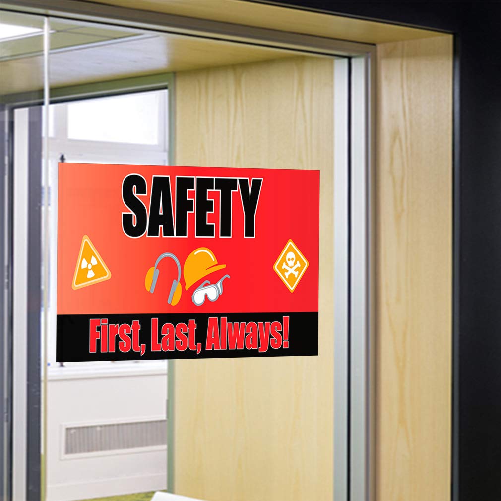 Set of 2 Decal Sticker Multiple Sizes Safety First,Last,Always