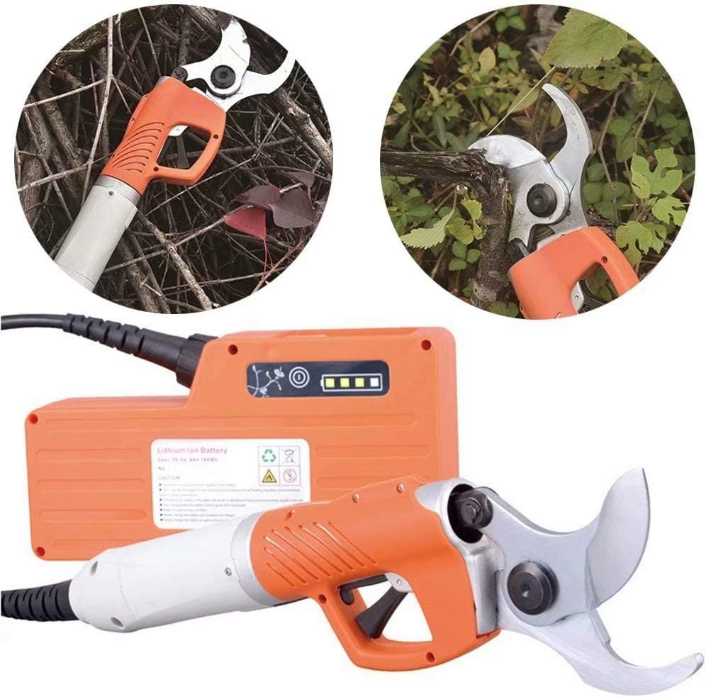 WUAZ Professional Electric Pruning Shears,4.4Ah/144Wh Lithium Battery Lithium Battery Powered,Tree Branch Pruner, 45mm (1.77 Inch) Cutting Diameter, 8-10 Working Hours