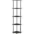 Furinno Turn-N-Tube 5 Tier Corner Display Rack Multipurpose Shelving Unit with Classic Tubes, Espresso/Black (18035EX/BK)