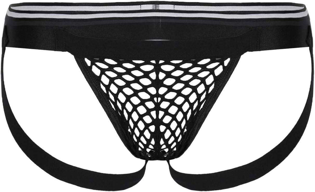 JanJean Mens Low Waist Jockstraps Sexy Lingerie Underwear Open Butt Briefs Thong
