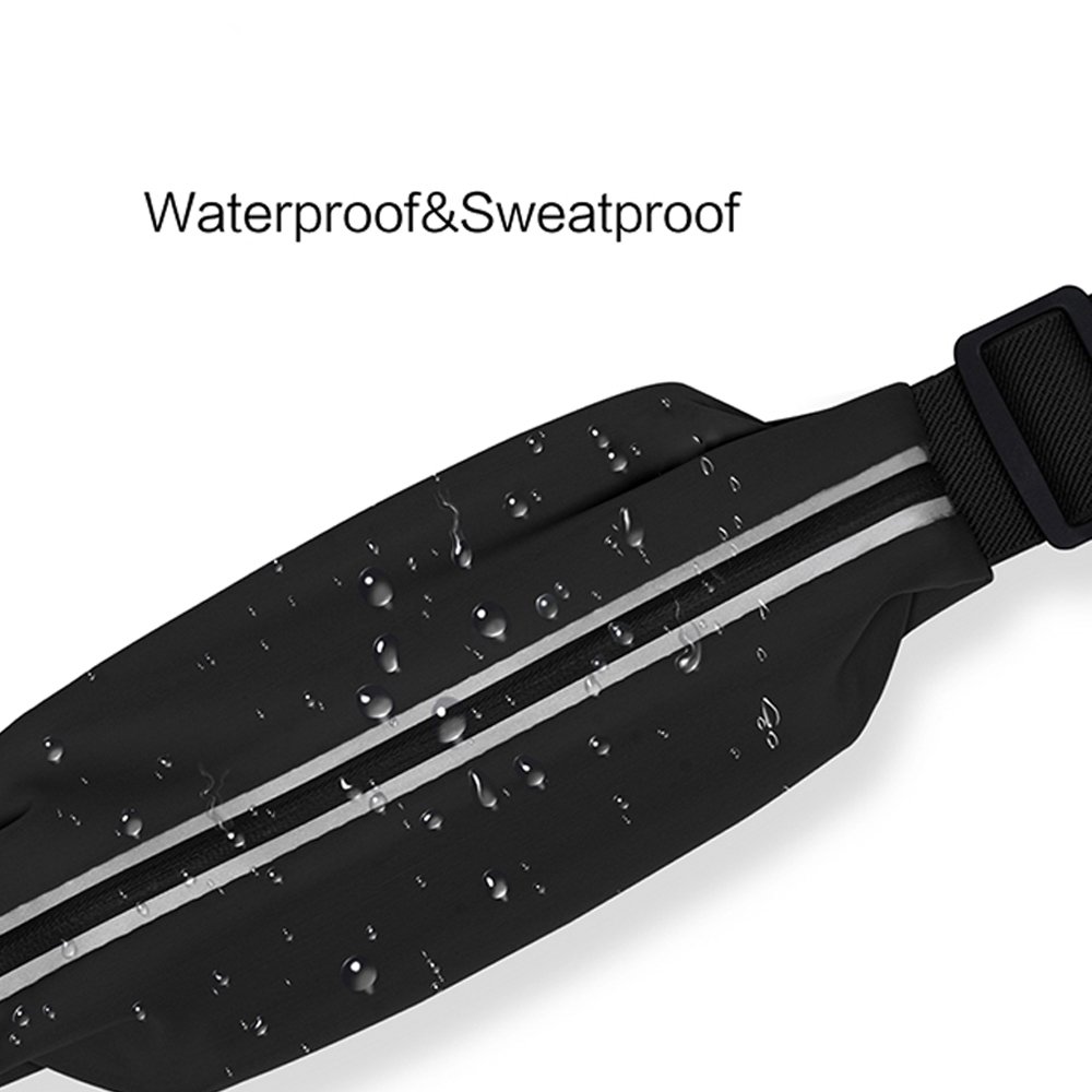 wifun Running Belt for Mens and Womens with Adjustable fastener,Sweat Resistant Waist Pack, Two Pockets Smartphone and Money Belt suit for Running Fitness,Climbing,Walking,Cycling,Hiking