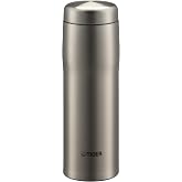 TIGER Made in Japan Vacuum Insulated Stainless Steel Water Bottle, 16 oz (480ml), MJF-A048XF - Clear Stainless
