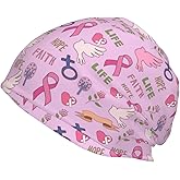 Giinly Breast Cancer Awareness Beanie Cap Cancer Turban Headwear Hats for Women Men