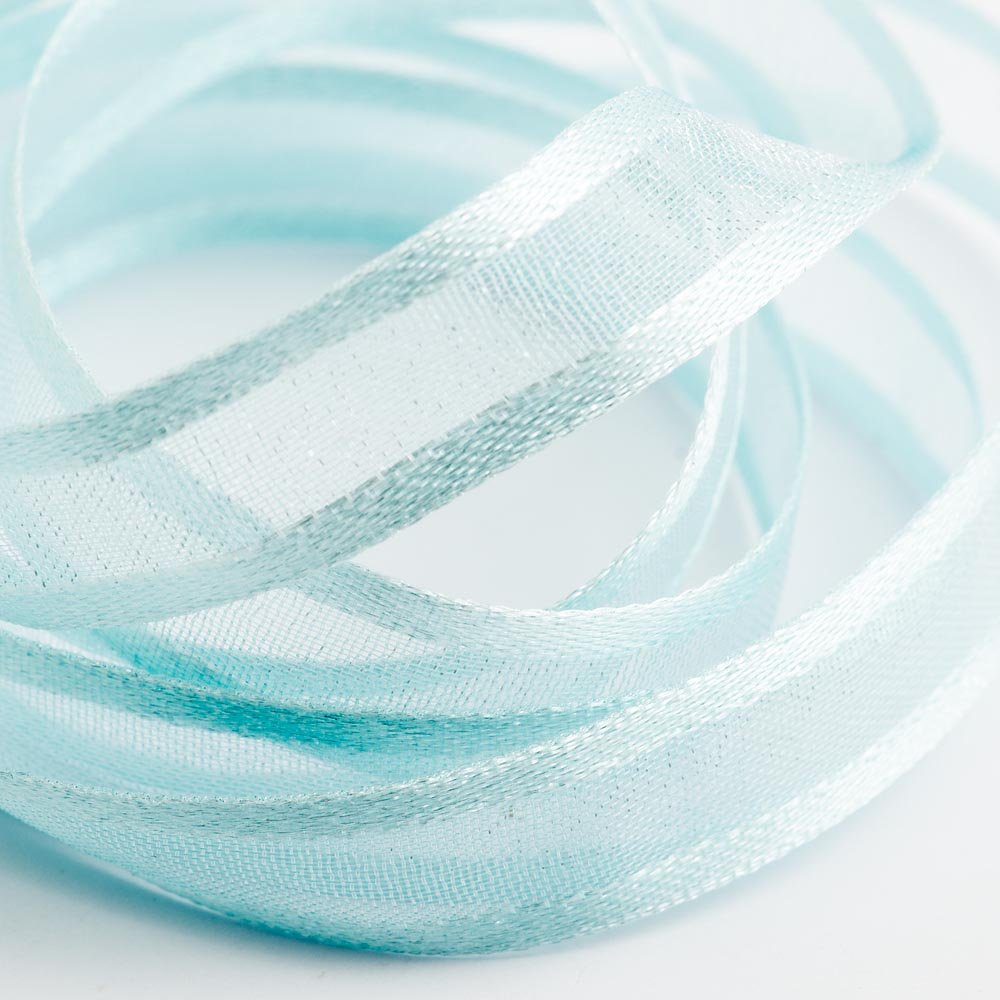 Italian Options - Satin Edge Organza Ribbon - 25mm x 25M - Duck Egg Blue — image 1