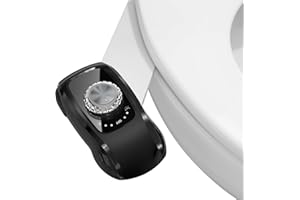 Clirass Bidet Attachments, Dual Nozzle (Feminine and Rear Wash) Non-Electric Bidet Attachment for Toilet Seat, Adjustable Water Pressure, Ease of Installation (Premium Black Style)