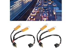 2 Pcs Led Resistor Kit,2pcs LED Decoder Load Resistor Car Headlight Flashing Wiring Harness for H4