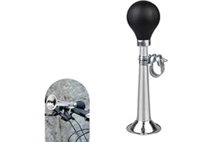 Anyhut 1 PC Bike Horn, 7 Inch Loud Sound Bicycle Bell, Weather-Resistant Vintage Metal Air Horn, Bike Bells for Kids & Adults, Universal Fit for Bicycles/Motorcycles/ATV/Golf Carts (Silver)