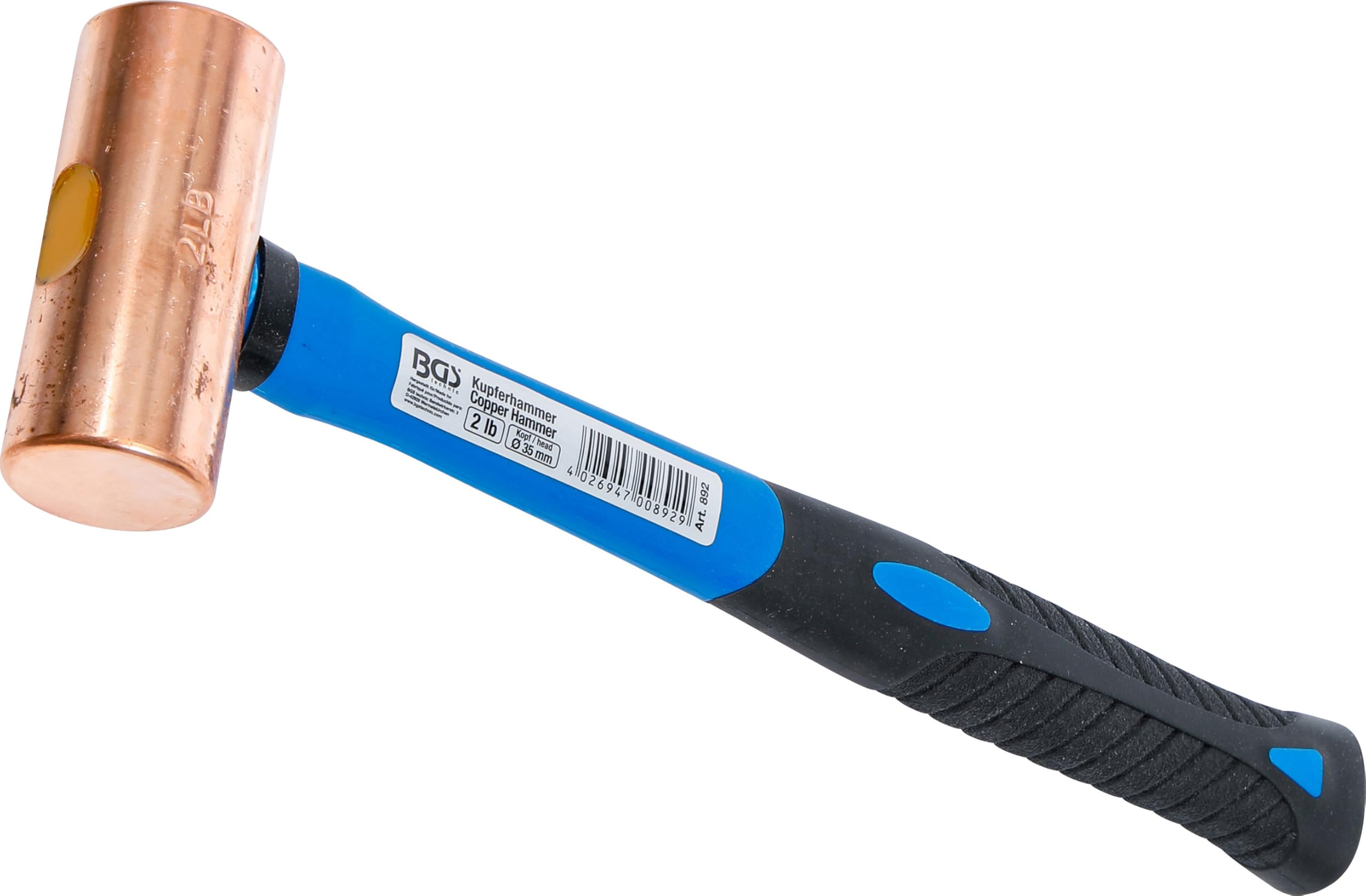 BGS 892 | Copper Hammer | Fibreglas Shaft | Ø 35 mm | 907 g (2 lb) Head