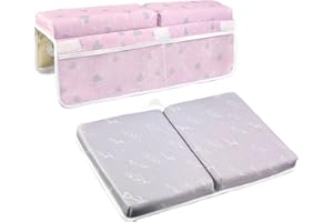 BOHEMIABY Bath Kneeler and Elbow Rest Pad Set, 1.6'' Comfortable Baby Bath Kneeler, Quick Dry Kneeling Pad for Bathing Baby, Non-Slip Knee & Arm Support Bathtub Pad with Toys Organizer(Colorful)