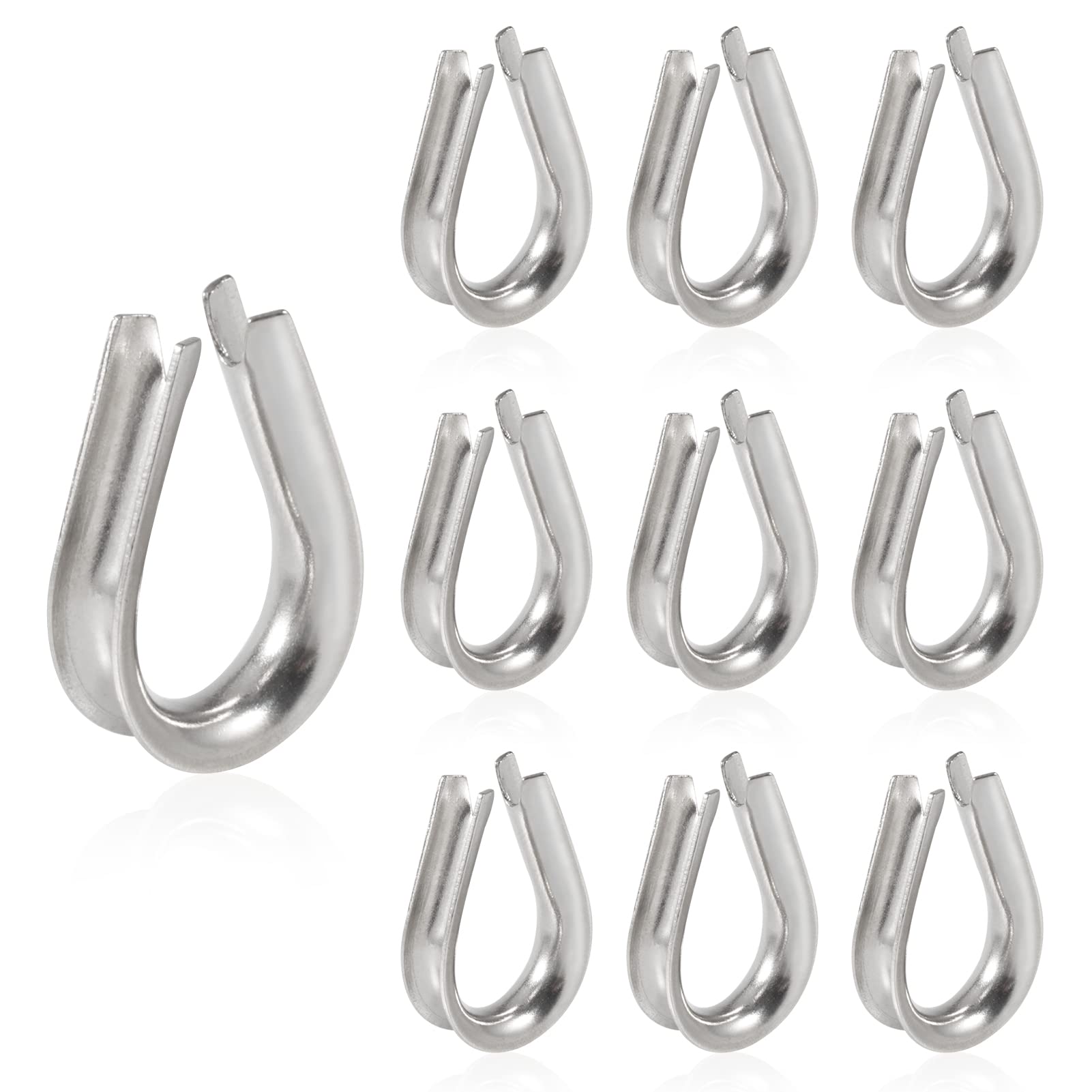 SPEEDWOX 10Pcs M10 Stainless Steel Thimble, Wire Rope Cable Thimbles Rigging for 3/8 Inch Steel Wire Rope Cable