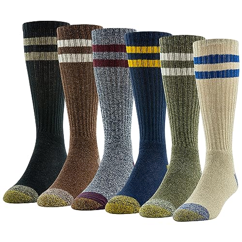 GOLDTOE Men's Harrington Crew Socks, Multipairs