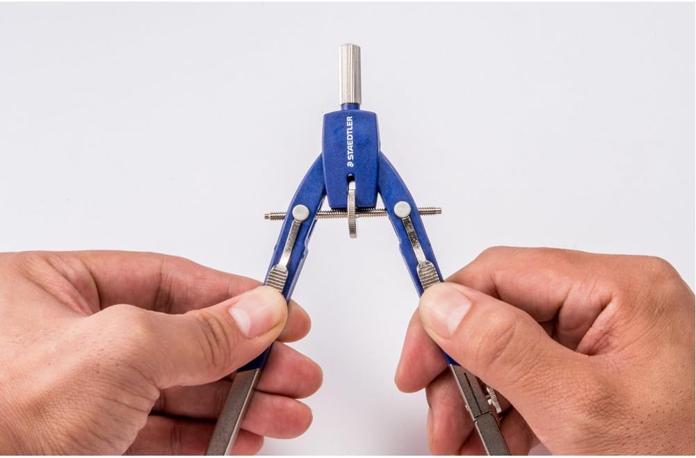 Staedtler Comfort 4 Pc Metal 6" Quick Setting Compass Set, 552 02 : Geometry Compasses : Office Products