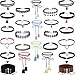 25 Pieces Choker Necklace For Women, Colorful Velvet Tattoo Lace Pendant Necklace Set (Type 1)