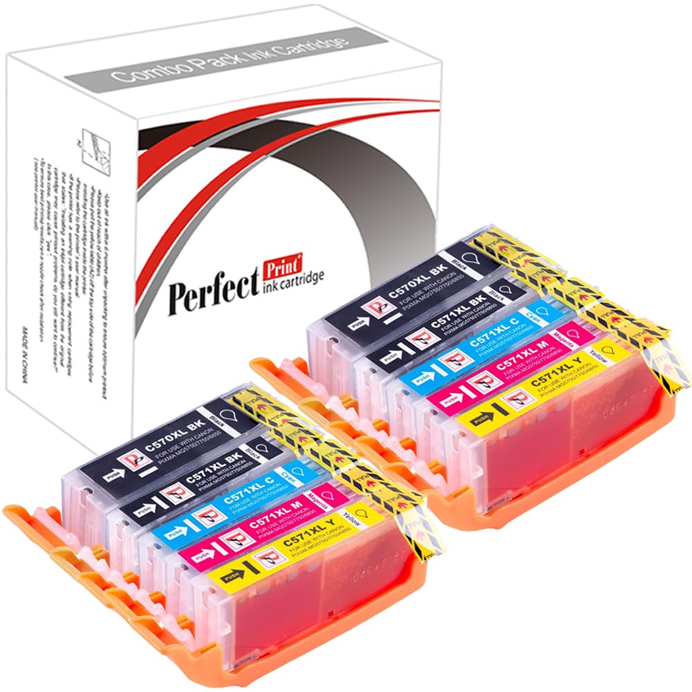 10 PerfectPrint Compatible Ink Cartridge Replace PGI570 CLI571 for Canon Pixma MG5750 MG5751 MG5752 MG5753 MG6850 MG6851 MG6852 MG6853 MG7750 MG7751 MG7752 MG7753