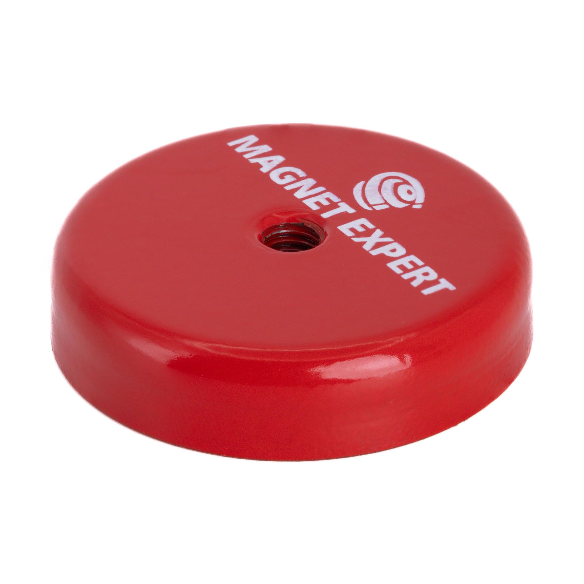 Ferrite Limpet Pot Magnet c/w M6 threaded hole for Semi-Permanent Applications - 46mm dia x 11mm thick - 6kg Pull - Pack of 4