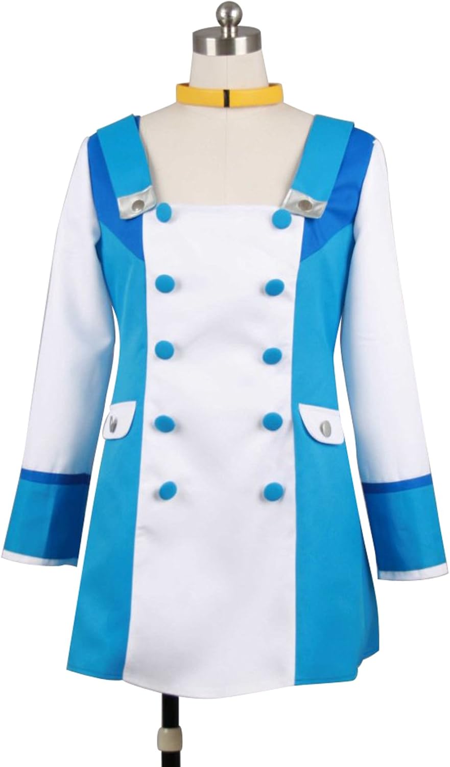 YuanCos Eureka Thurston White Blue Dress Battle Suit Cosplay Costume