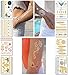 Metallic Temporary Tattoos for Women Teens Girls - 8 Sheets Gold Silver Temporary Tattoos Glitter Shimmer Designs Jewelry Tattoos - 100+ Color Flash Fake Waterproof Tattoo Stickers (Aruba)
