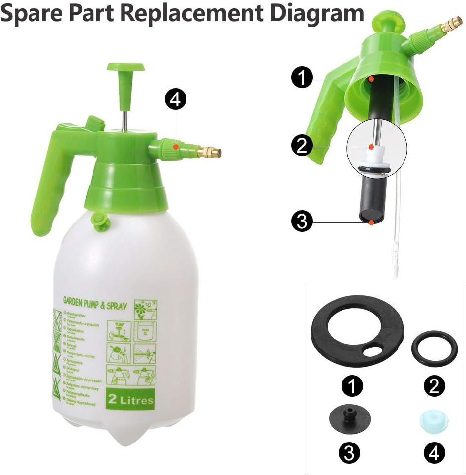 ITISLL 68oz Garden Pump Sprayer Portable Yard & Lawn Sprayer for Spraying Weeds/Watering/Home Cleaning/Car Washing 0.5 Gallon 219NR2 : Garden & Outdoor