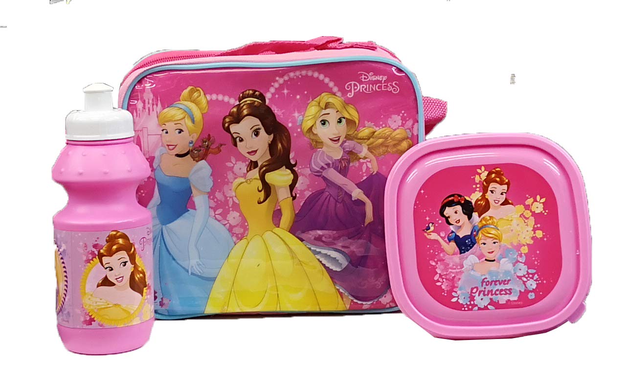 Kids Character 3pcs Lunch Bag Set for School (Princess)