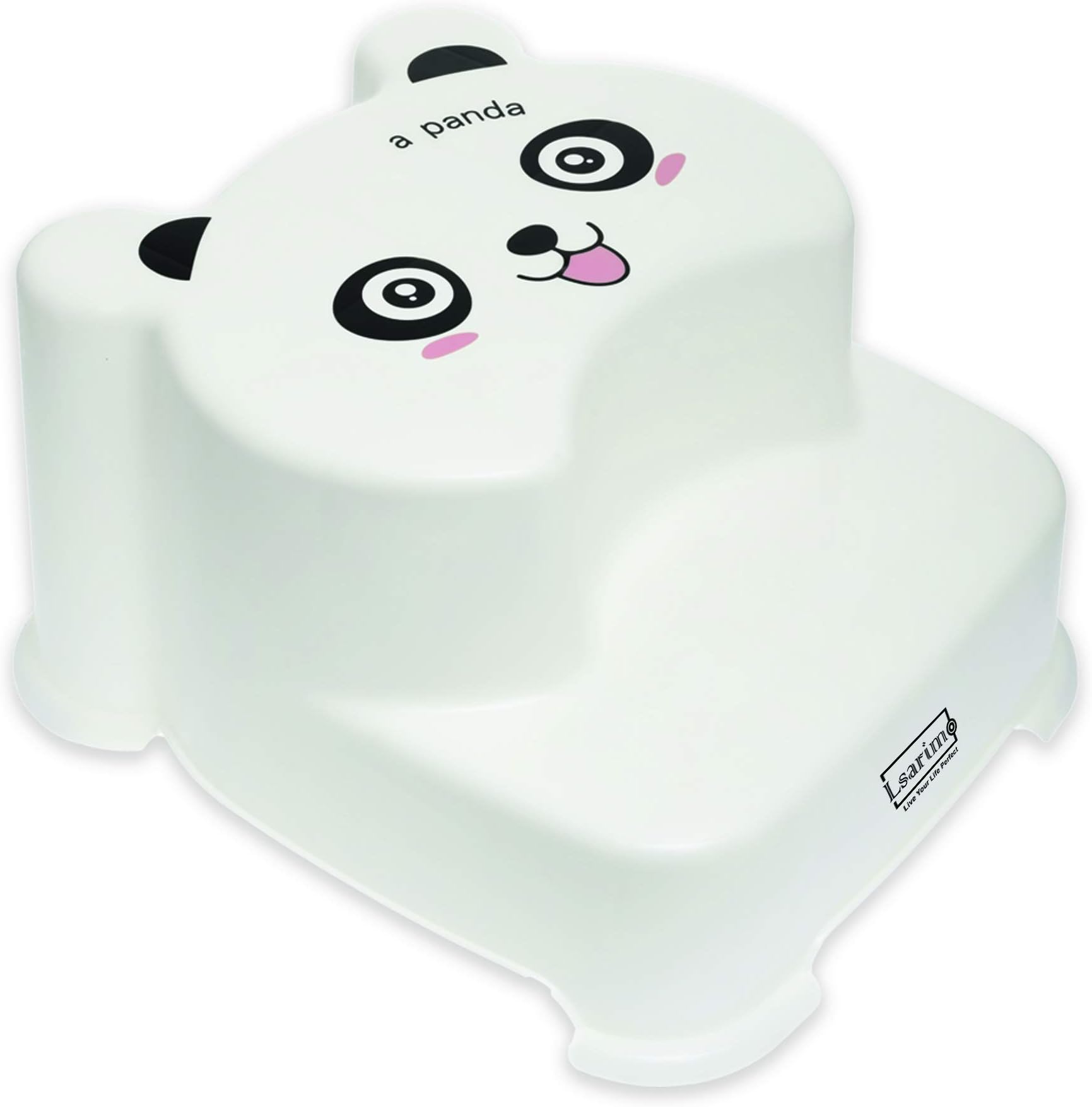 Lsarimo Kids Two Step Stool for Bathroom, Kitchen, Sink Use and Children Toilet Potty Training Stool with Fun Design (White)