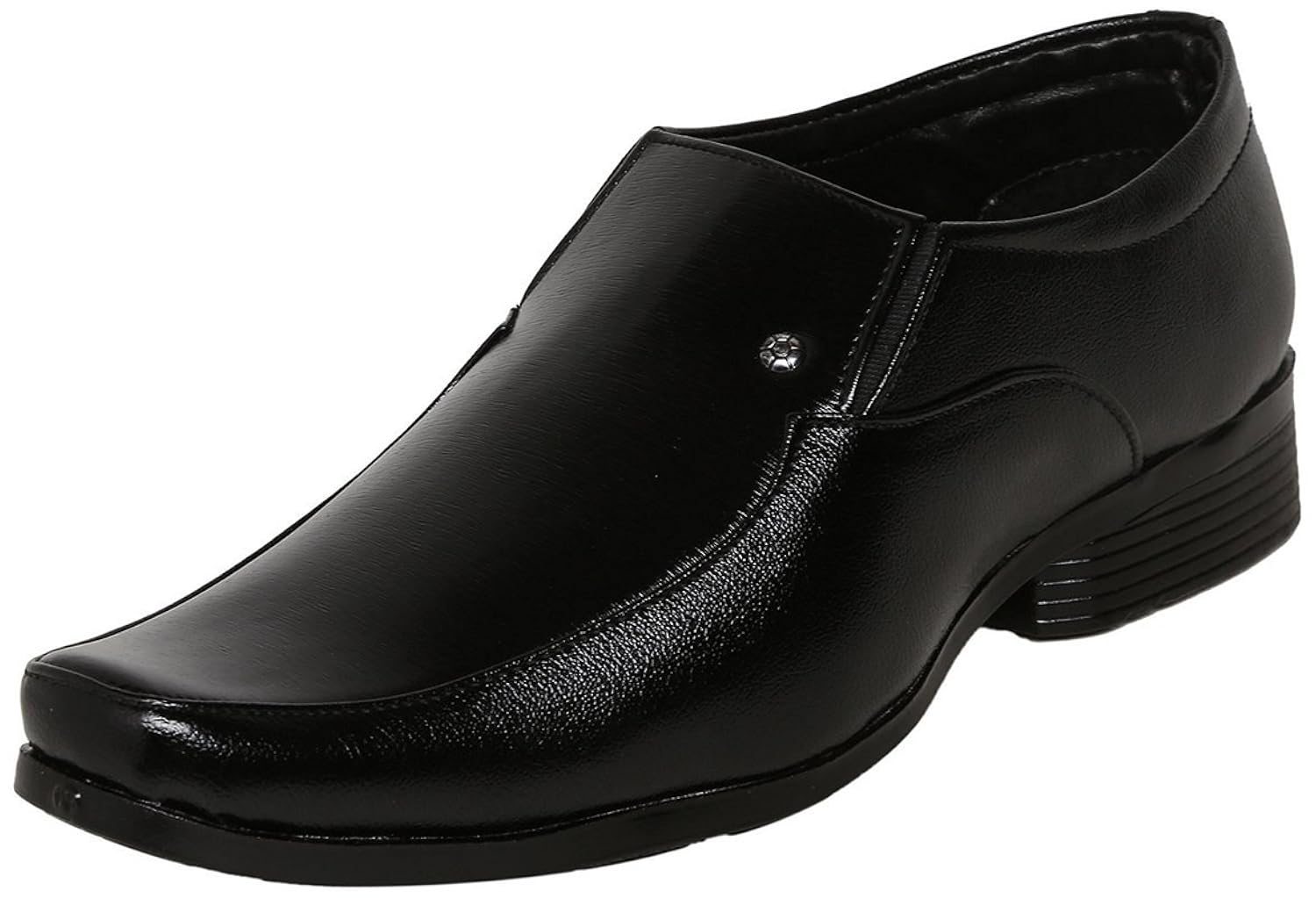 anshul fashion mens black patent leather premium slip on formal shoes