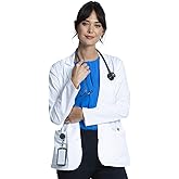 Cherokee Lab Coat Women 28" & 30" Medical Scrub Consultation White Lab Coat Long Sleeve with 3 Pockets Easy Care - CK451