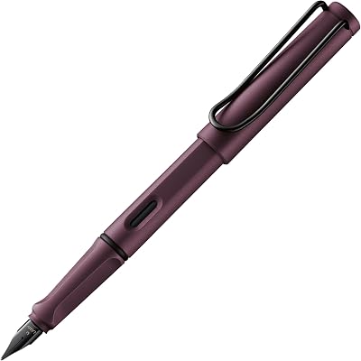 LAMY Safari Scarlet Fountain Pen with Ergonomic Grip F Nib incl T 10 blue