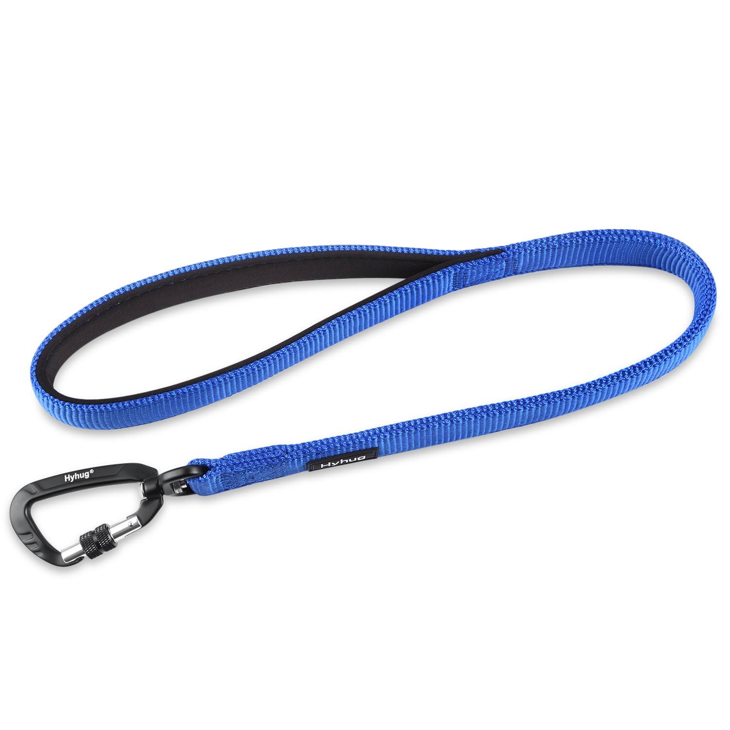 Lightweight Aluminum Alloy Hook Buckle, High-grade Upgraded Traffic Durable Nylon 24 inch Short Leash, with soft Neoprene Lining Handle, Professional Training (24 Inch Long, Bright Blue)