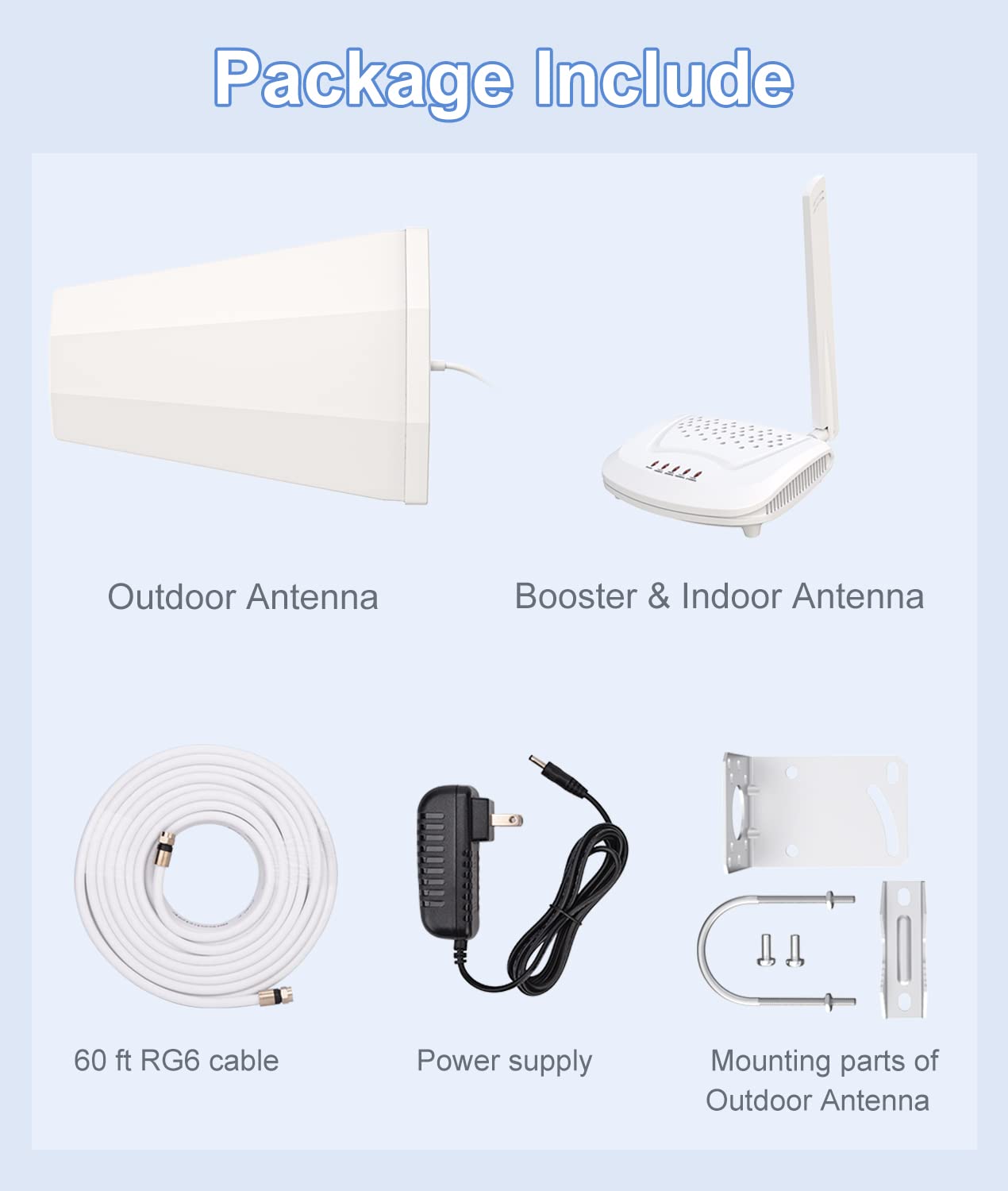 Amazboost Cell Phone Signal Booster for Home and Office Cell Phone Booster 3G 4G LTE, Cell Booster for All US Carriers Up to 1,500 Square ft, Support Band 2/5/12/13/17/25, FCC Approved