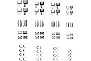 #3, 5, 8, 10 Zipper Stopper Repair Kit, 16 Pairs Metal Zipper Latch Slider Retainer and Retainer Insertion Pin 16pcs Bottom S