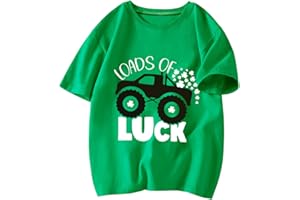 AQYLXLHH Toddler St Patricks Day Shirt Boys Girls Green Lucky Shamrock Clover Tees Kids Short Sleeve Saint Patrick's Tops 2-7 Years